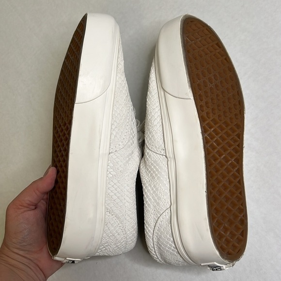 VANS ERA PLATFORM WHITE SNAKESKIN ANIMAL EMBOSSED SNEAKERS 7 - Picture 14 of 16